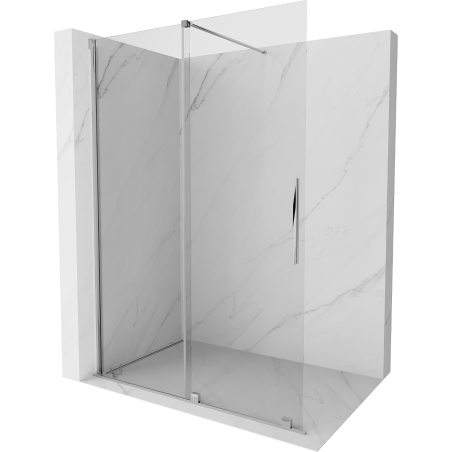 Mexen Velar Duschwand verschiebbar Walk-in 160 x 200 cm, transparent 8 mm, Chrom - 871-160-000-03-01