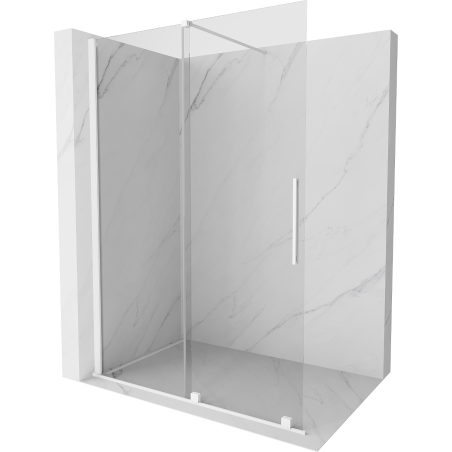 Mexen Velar Duschwand verschiebbar Walk-in 150 x 200 cm, transparent 8 mm, weiß - 871-150-000-03-20