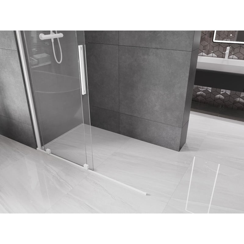 Mexen Velar Duschwand verschiebbar Walk-in 150 x 200 cm, transparent 8 mm, weiß - 871-150-000-03-20