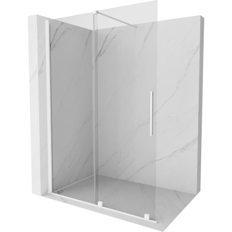 Mexen Velar verschiebbare Duschwand Walk-in 140 x 200 cm, transparent 8 mm, weiß - 871-140-000-03-20