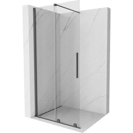 Mexen Velar Walk-in Schiebeduschwand 75 x 200 cm, transparent 8 mm, gebürstetes Waffengrau - 871-075-000-03-66