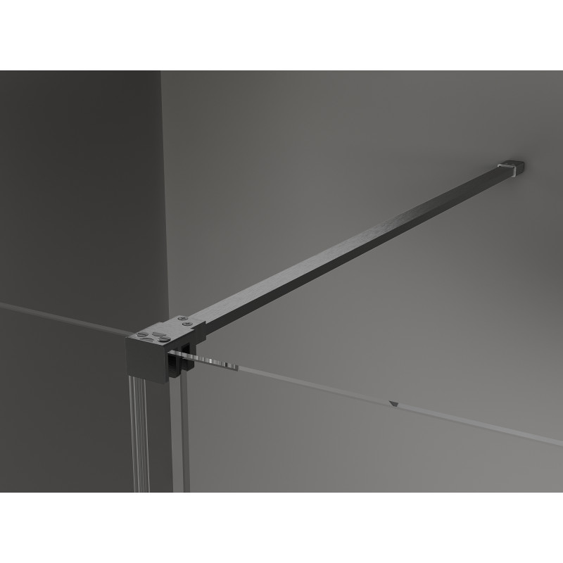 Mexen Velar Duschwand schiebbar Walk-in 120 x 200 cm, transparent 8 mm, gebürstetes Gun Gray - 871-120-000-03-66