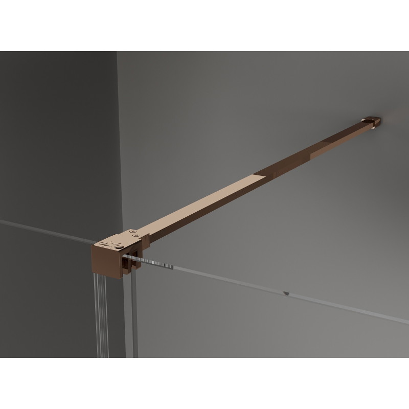 Mexen Velar Schiebeduschwand Walk-in 130 x 200 cm, transparent 8 mm, Roségold - 871-130-000-03-60