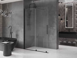 Mexen Velar Duschwand zum Schieben Walk-in 130 x 200 cm, transparent 8 mm, schwarz - 871-130-000-03-70