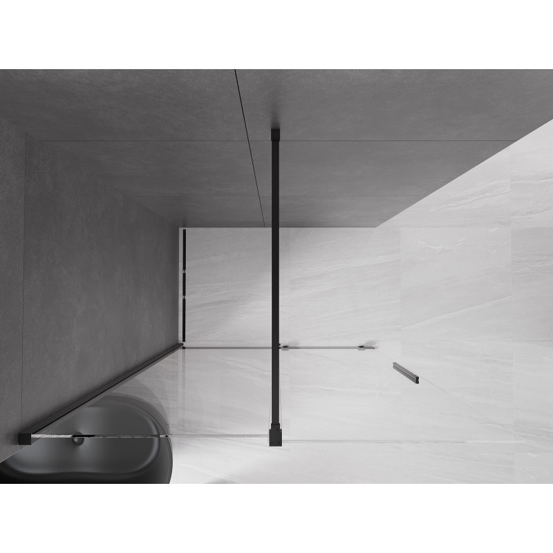 Mexen Velar Duschwand zum Schieben Walk-in 130 x 200 cm, transparent 8 mm, schwarz - 871-130-000-03-70