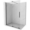 Mexen Velar Duschwand verschiebbar Walk-in 140 x 200 cm, transparent 8 mm, schwarz - 871-140-000-03-70