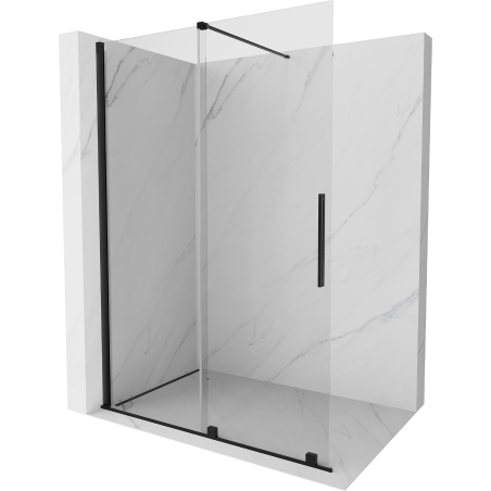 Mexen Velar Duschwand zum Schieben Walk-in 150 x 200 cm, transparent 8 mm, schwarz - 871-150-000-03-70