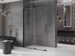 Mexen Velar Duschwand zum Schieben Walk-in 160 x 200 cm, transparent 8 mm, schwarz - 871-160-000-03-70