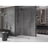 Mexen Velar Duschwand verschiebbar Walk-in 140 x 200 cm, transparent 8 mm, gebürstetes Gun Gray - 871-140-000-03-66