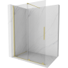 Mexen Velar Schiebeduschwand Walk-in 130 x 200 cm, transparent 8 mm, gold gebürstet - 871-130-000-03-55
