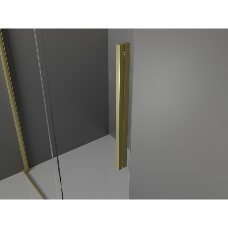 Mexen Velar Schiebeduschwand Walk-in 130 x 200 cm, transparent 8 mm, gold gebürstet - 871-130-000-03-55