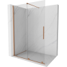 Mexen Velar Duschwand verschiebbar Walk-in 130 x 200 cm, transparent 8 mm, gebürstetes Kupfer - 871-130-000-03-65