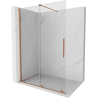 Mexen Velar Duschwand zum Verschieben Walk-in 140 x 200 cm, transparent 8 mm, gebürstetes Kupfer - 871-140-000-03-65