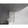 Mexen Velar Duschwand zum Verschieben Walk-in 140 x 200 cm, transparent 8 mm, gebürstetes Kupfer - 871-140-000-03-65