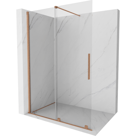Mexen Velar Duschwand Schiebetür Walk-in 150 x 200 cm, transparent 8 mm, gebürstetes Kupfer - 871-150-000-03-65