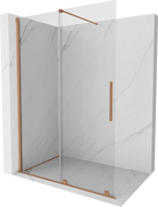 Mexen Velar Duschwand verschiebbar Walk-in 160 x 200 cm, transparent 8 mm, gebürstetes Kupfer - 871-160-000-03-65