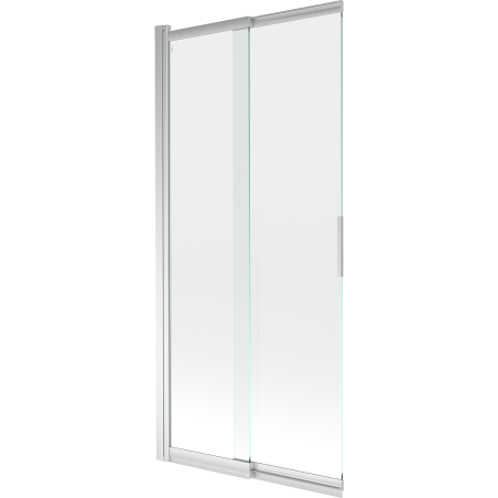 Mexen Fox Zweiteilige verschiebbare Wannensichtblende 85 x 150 cm, transparent, chrom - 891-085-002-01-00