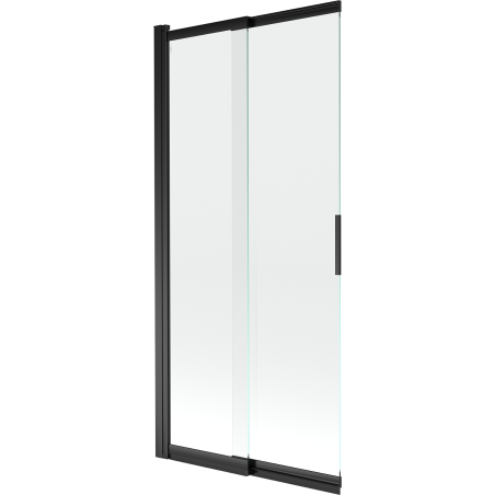 Mexen Fox 2-flügelige, verschiebbare Badewannenabtrennung 85 x 150 cm, transparent, schwarz - 891-085-002-70-00