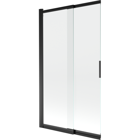 Mexen Fox 2-flügelige verschiebbare Badewannenwand 100 x 150 cm, transparent, schwarz - 891-100-002-70-00