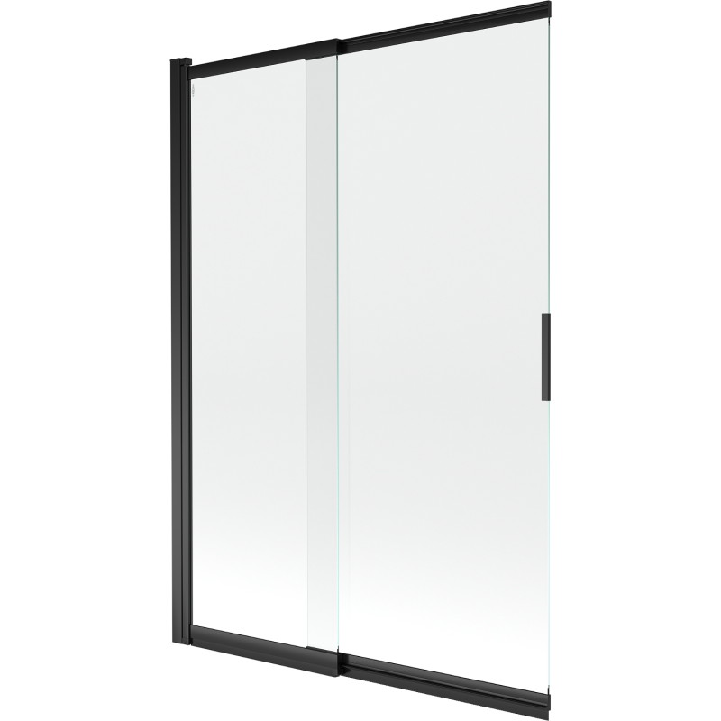 Mexen Fox zweiteilige, verschiebbare Wannenschutzwand 120 x 150 cm, transparent, schwarz - 891-120-002-70-00