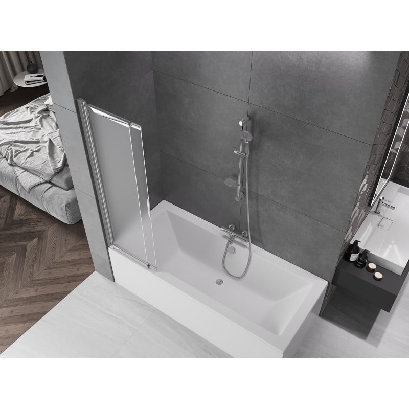 Mexen Fox Badewannenwand 2-teilig verschiebbar 85 x 150 cm, matt, chrom - 891-085-002-01-30