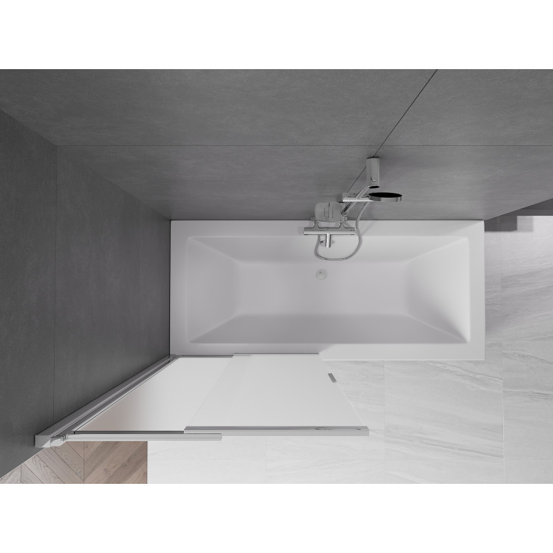 Mexen Fox Badewannenwand 2-teilig verschiebbar 85 x 150 cm, matt, chrom - 891-085-002-01-30