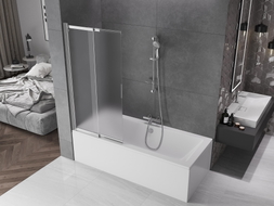 Mexen Fox Badewannenwand 2-teilig verschiebbar 85 x 150 cm, matt, chrom - 891-085-002-01-30