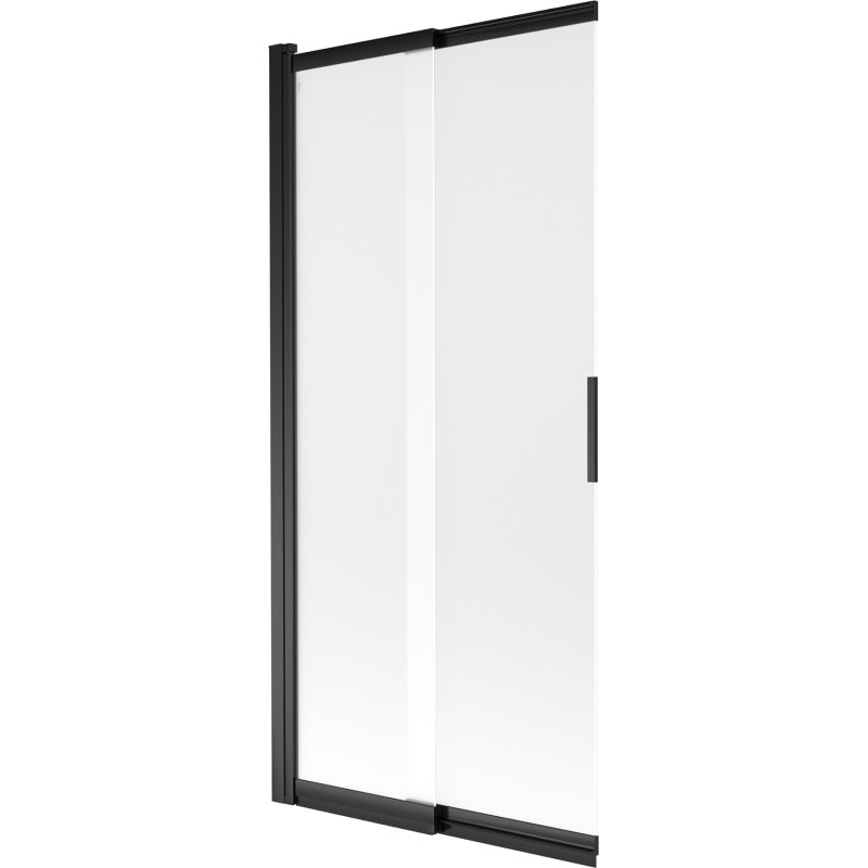 Mexen Fox 2-flügelige verschiebbare Badewannenabtrennung 85 x 150 cm, Milchglas, Schwarz - 891-085-002-70-30