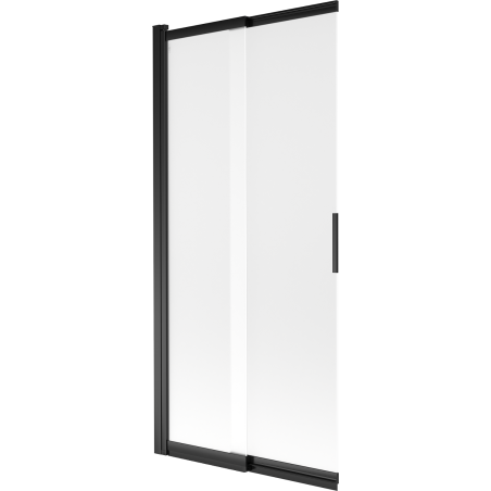Mexen Fox 2-flügelige verschiebbare Badewannenabtrennung 85 x 150 cm, Milchglas, Schwarz - 891-085-002-70-30