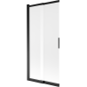 Mexen Fox 2-flügelige verschiebbare Badewannenabtrennung 85 x 150 cm, Milchglas, Schwarz - 891-085-002-70-30
