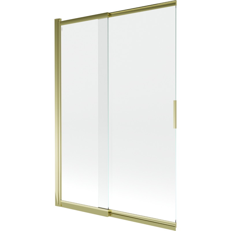Mexen Fox 2-flügelige verschiebbare Badewannenabtrennung 120 x 150 cm, transparent, gold - 891-120-002-50-00