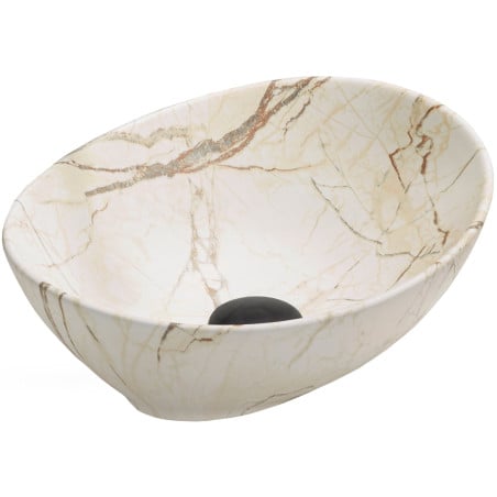 Mexen Elza Aufsatzwaschbecken 40 x 33 cm, beiger Stein - 21014095