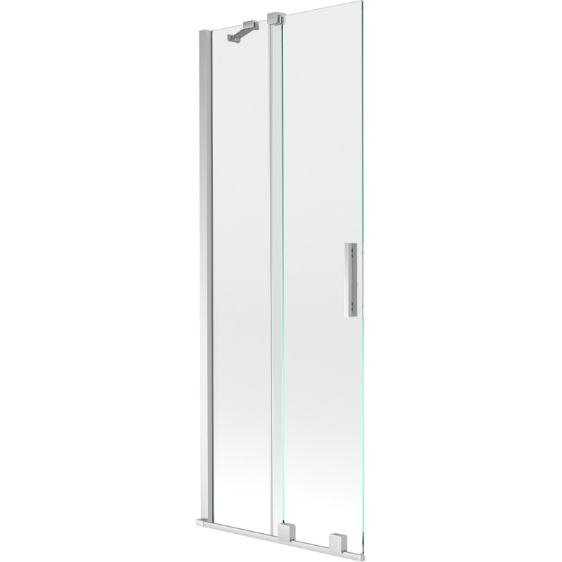 Mexen Velar zweiflügelige, verschiebbare Badewannenabtrennung 75 x 150 cm, transparent, Chrom - 896-075-000-01-01