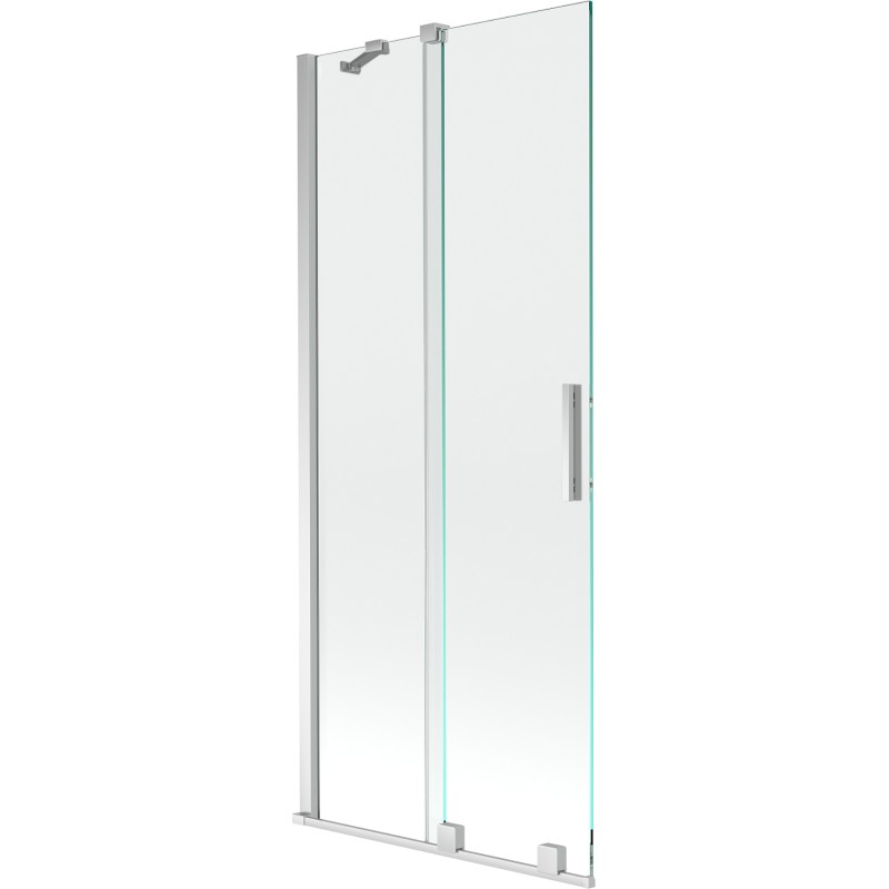 Mexen Velar 2-flügliger, verschiebbarer Badewannenaufsatz 85 x 150 cm, transparent, Chrom - 896-085-000-01-01