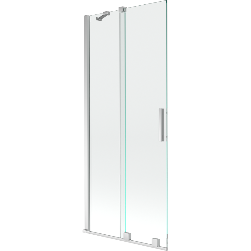 Mexen Velar Badewannenfaltwand 2-flügelig verschiebbar 85 x 150 cm, transparent, Chrom - 896-085-000-01-01