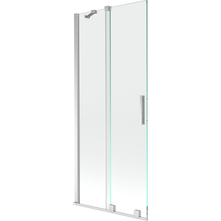 Mexen Velar Badewannenfaltwand 2-flügelig verschiebbar 85 x 150 cm, transparent, Chrom - 896-085-000-01-01