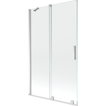 Mexen Velar zweiflügelige, verschiebbare Badewannenabtrennung 110 x 150 cm, transparent, Chrom - 896-110-000-01-01