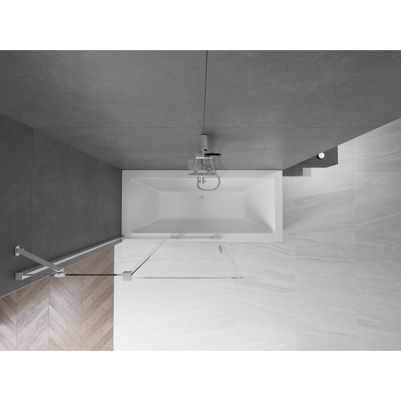 Mexen Velar Duschabtrennung 2-flügelig Schiebesystem 110 x 150 cm, transparent, Chrom - 896-110-000-01-01