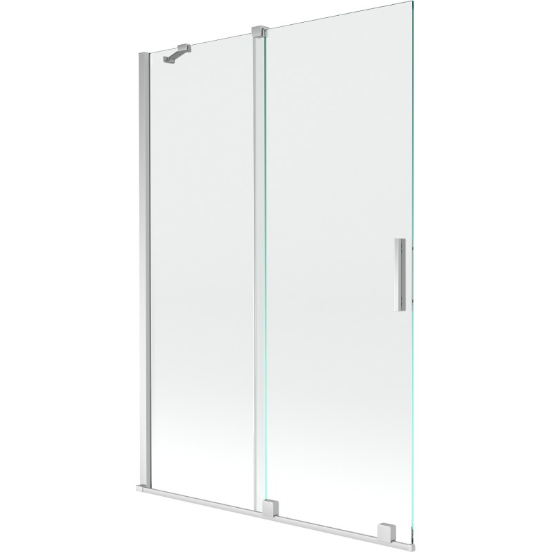 Mexen Velar zweiflügelige verschiebbare Wannenschutzwand 120 x 150 cm, transparent, Chrom - 896-120-000-01-01