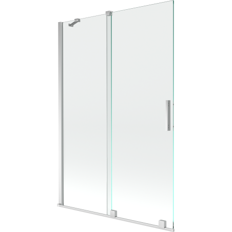 Mexen Velar zweiflügelige verschiebbare Wannenschutzwand 120 x 150 cm, transparent, Chrom - 896-120-000-01-01