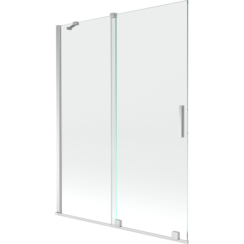 Mexen Velar zweiteilige, verschiebbare Badewannenabtrennung 130 x 150 cm, transparent, Chrom - 896-130-000-01-01