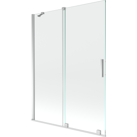 Mexen Velar zweiflügelige, ausziehbare Badewannenwand 130 x 150 cm, transparent, Chrom - 896-130-000-01-01