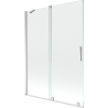 Mexen Velar zweiteilige, verschiebbare Badewannenabtrennung 130 x 150 cm, transparent, Chrom - 896-130-000-01-01