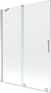 Mexen Velar zweiteilige, verschiebbare Badewannenabtrennung 130 x 150 cm, transparent, Chrom - 896-130-000-01-01