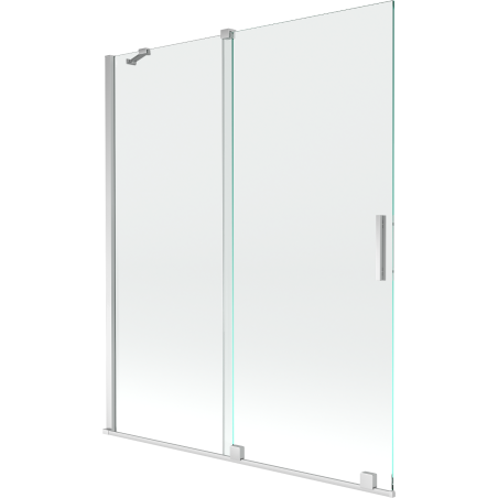 Mexen Velar 2-flügelige, verschiebbare Badewannenfaltwand 140 x 150 cm, transparent, chrom - 896-140-000-01-01