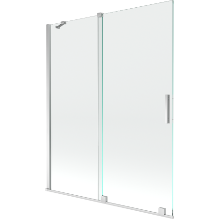 Mexen Velar Duschwand 2-flügelig verschiebbar 140 x 150 cm, transparent, Chrom - 896-140-000-01-01