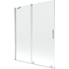 Mexen Velar zweiflügelige Badewannenabtrennung, verschiebbar, 140 x 150 cm, transparent, Chrom - 896-140-000-01-01