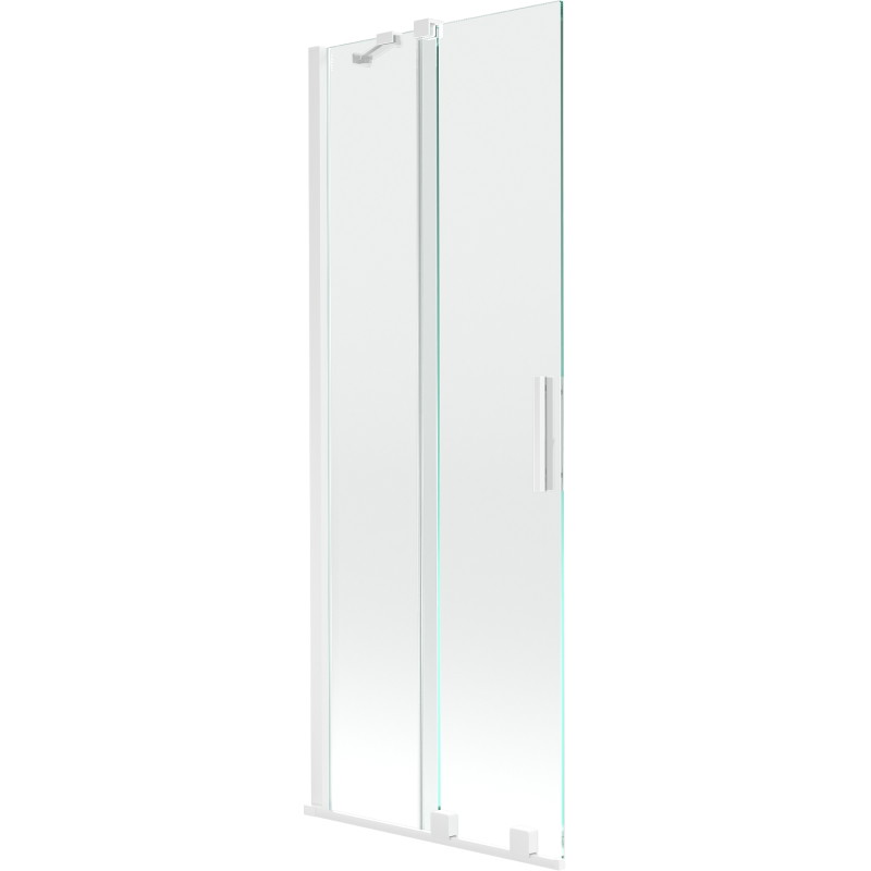Mexen Velar zweiflügelige, verschiebbare Badewannenabtrennung 70 x 150 cm, transparent, weiß - 896-070-000-01-20