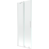 Mexen Velar zweiflügelige, verschiebbare Badewannenabtrennung 70 x 150 cm, transparent, weiß - 896-070-000-01-20