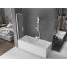Mexen Velar zweiflügelige, verschiebbare Badewannenabtrennung 70 x 150 cm, transparent, weiß - 896-070-000-01-20